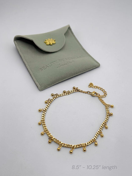 Bahia بهية Gold Plated Anklet in Gold for Adults