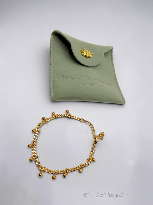 Bahia بهية Gold Plated Anklet in Gold for Babies