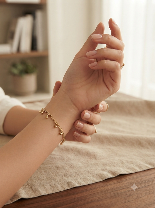 Bahia بهية Gold Plated Bracelet in Gold - Stainless Steel