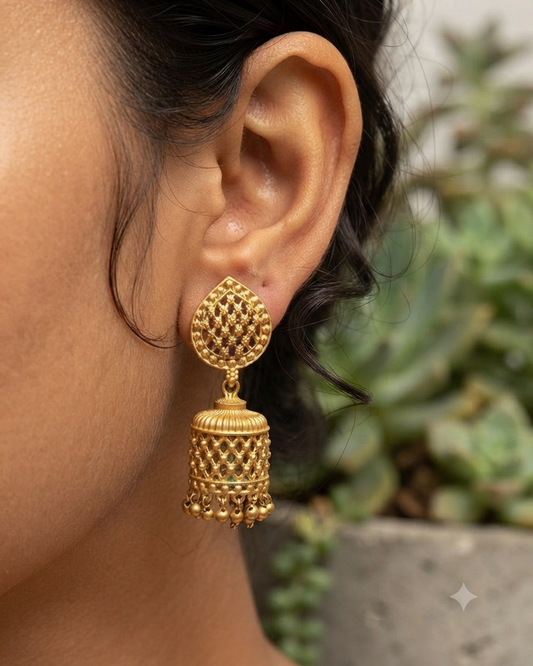 Hania ہانیا Gold 18K Plated Jhumkay