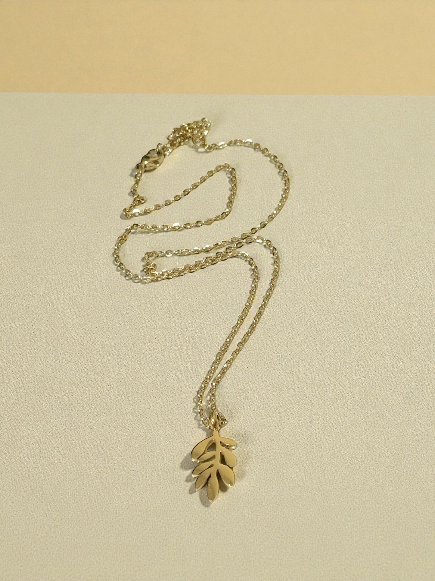 Zaytoon زيتون Gold Plated Olive Branch Necklace in Gold - Palestine Collection - Stainless Steel