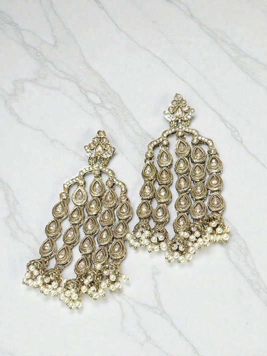 Komal कोमल Polki Earrings in Gold