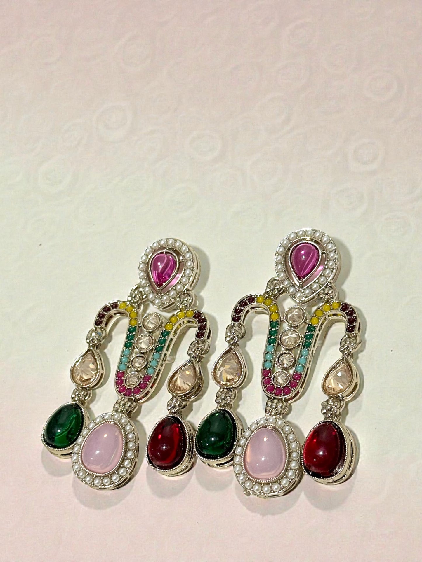 Geet गीत Polki Earrings in Multicolor