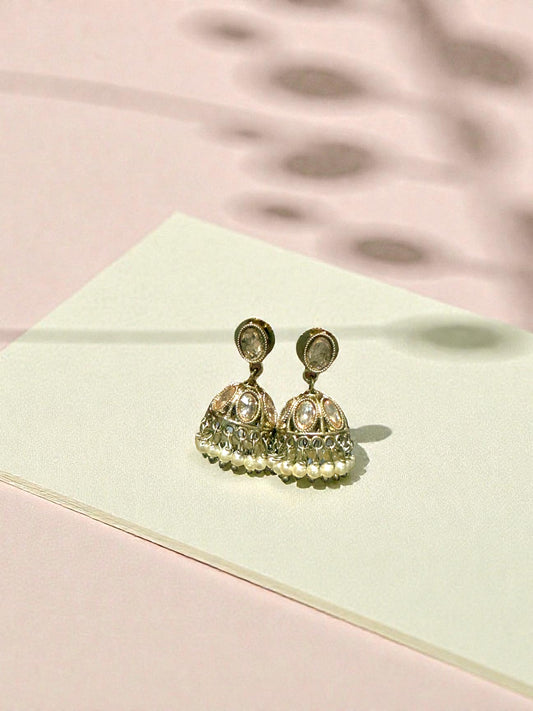 Hema हेमा Mini Jhumkay in Gold