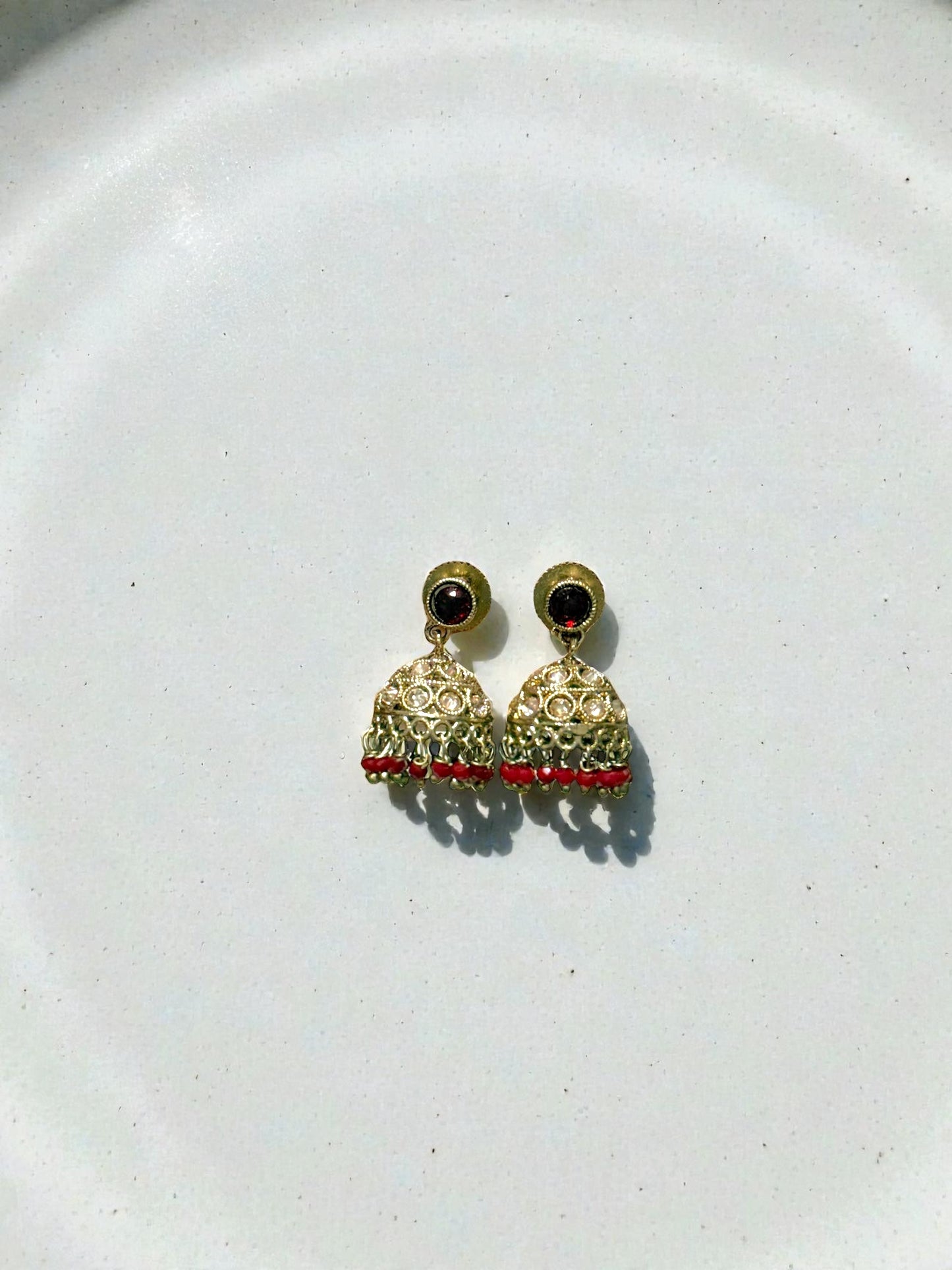 Tanvi तन्वी Mini Jhumkay in Red