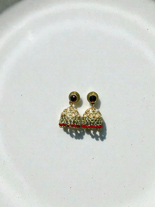 Tanvi तन्वी Mini Jhumkay in Red