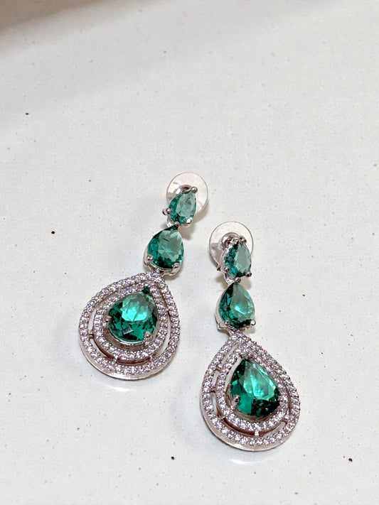 Seema सीमा American Diamond Earrings in Teal