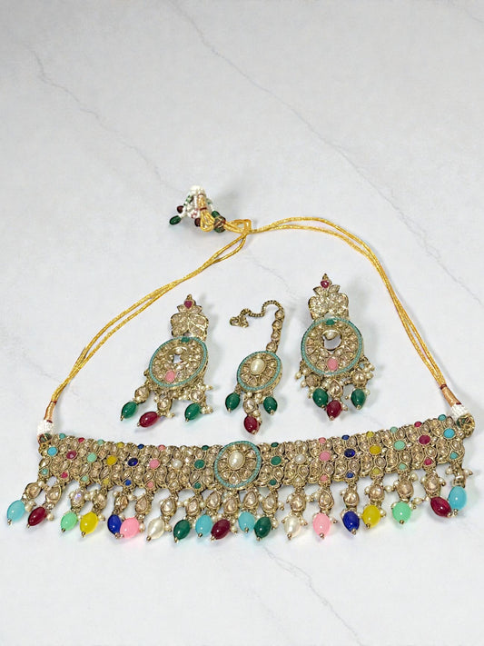 Roshni रोशनी Choker in Multicolor
