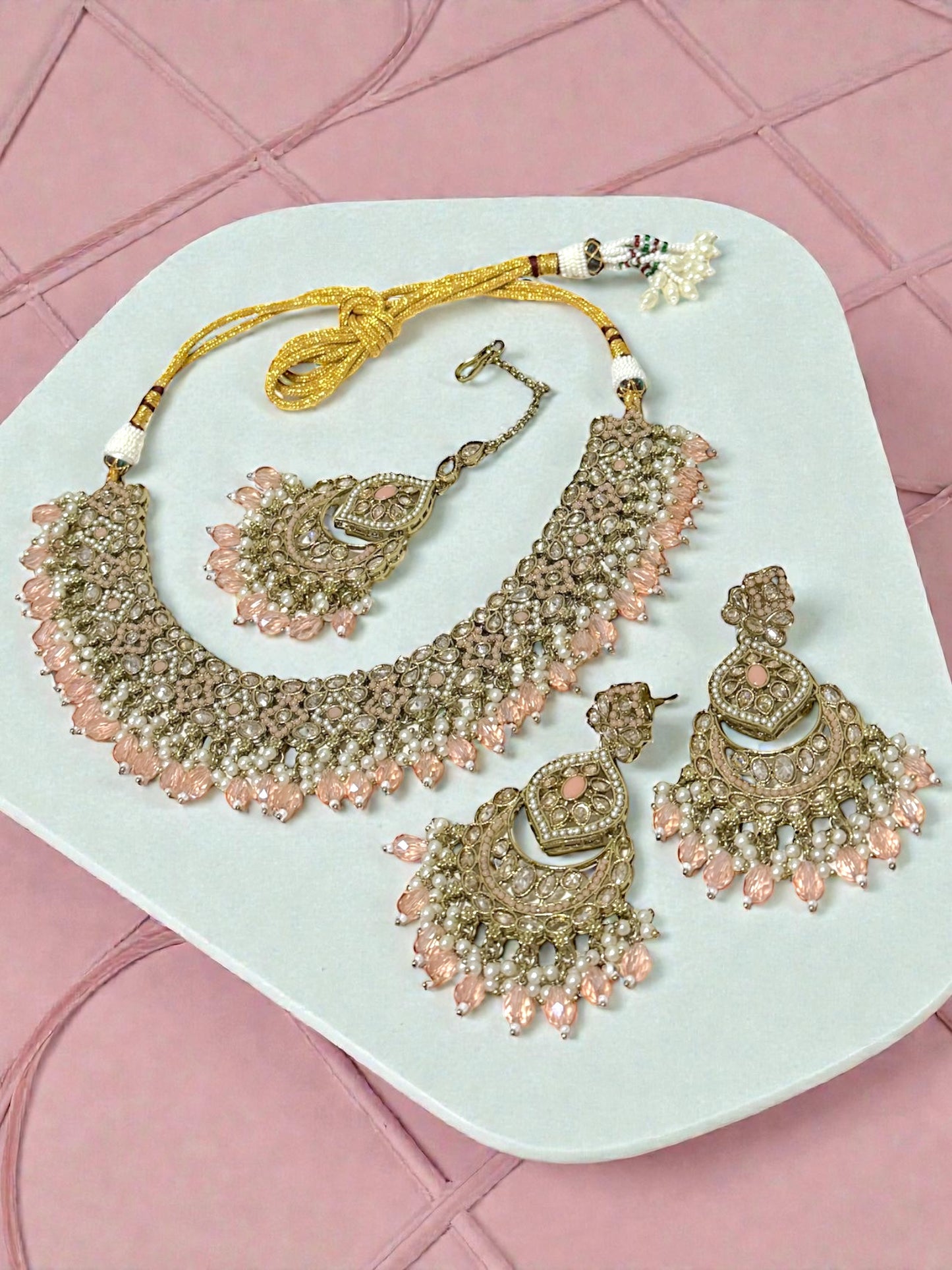 Raksha रक्षा Polki Set in Pink