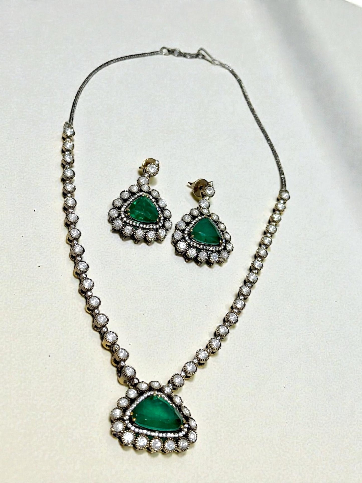 Hamsika हमसिका Gold Plated Kundan Doublet Stone Set in Green