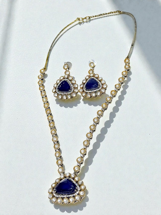 (Copy) Hamsika हमसिका Gold Plated Kundan Doublet Stone Set in Green