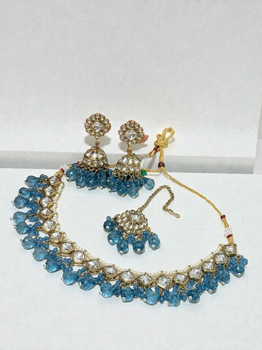 Drishti दृष्टि Kundan Set in Blue