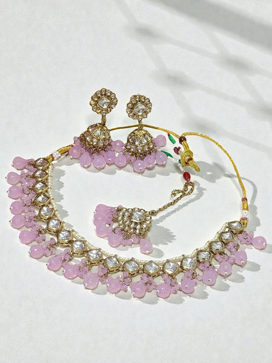 Drishti दृष्टि Kundan Set in Lavender
