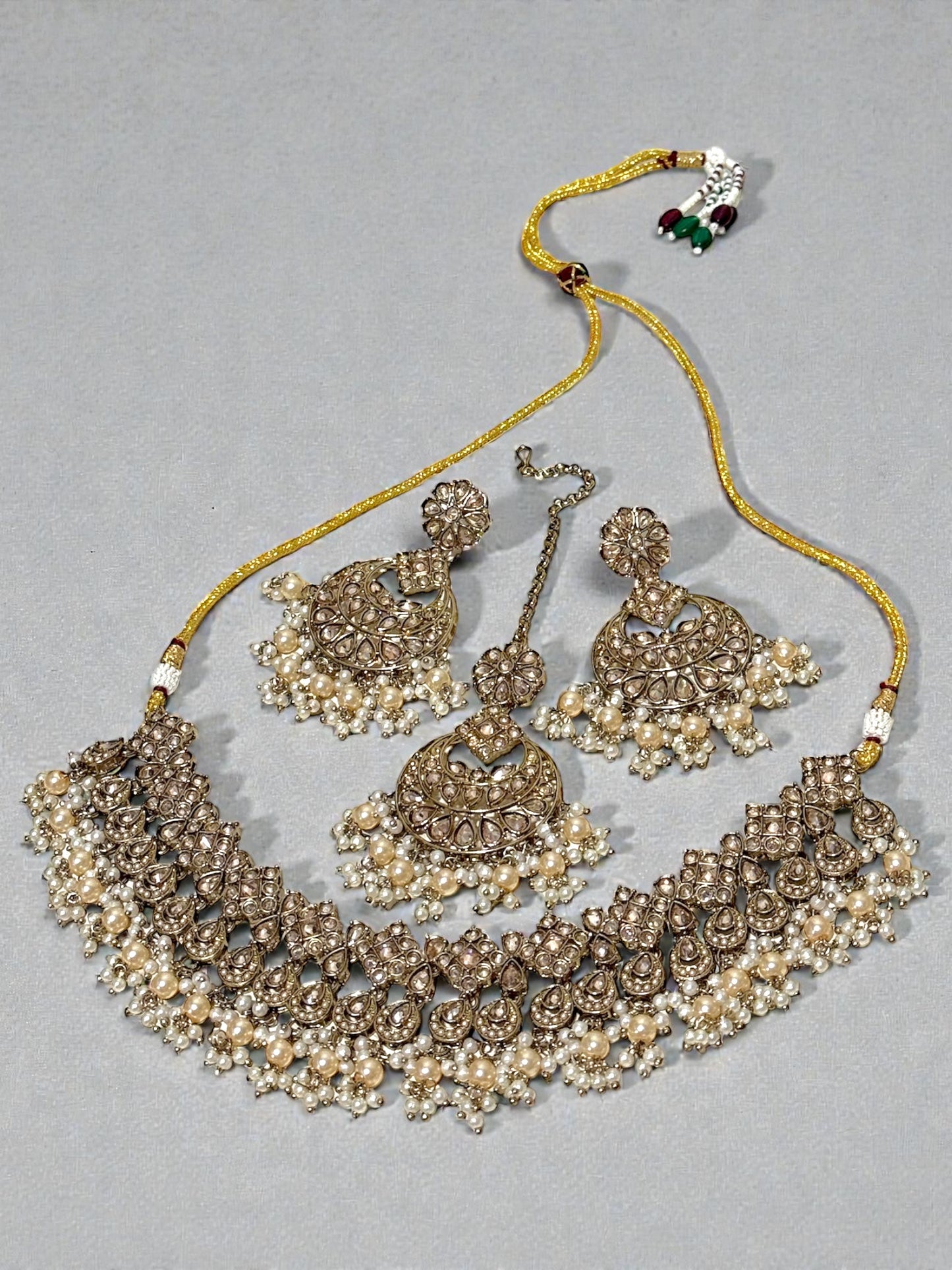 Apeksha अपेक्षा Polki Set in Gold - Can be Worn as Necklace or Choker