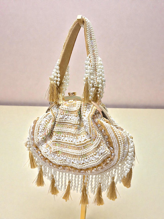 Sharada शारदा Shell Shaped Clutch in Gold