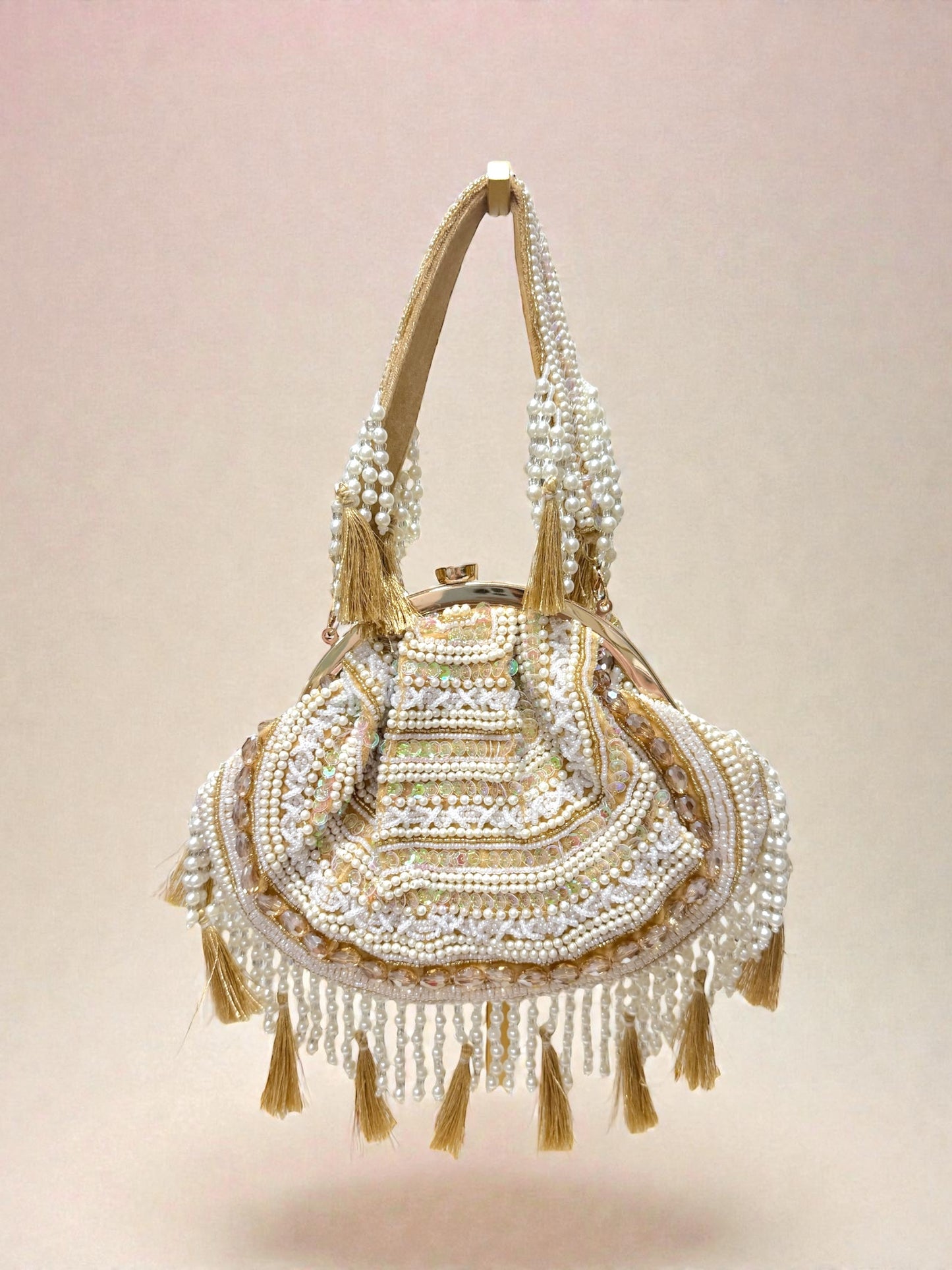 Sharada शारदा Shell Shaped Clutch in Gold