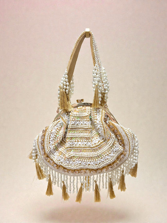 Sharada शारदा Shell Shaped Clutch in Gold