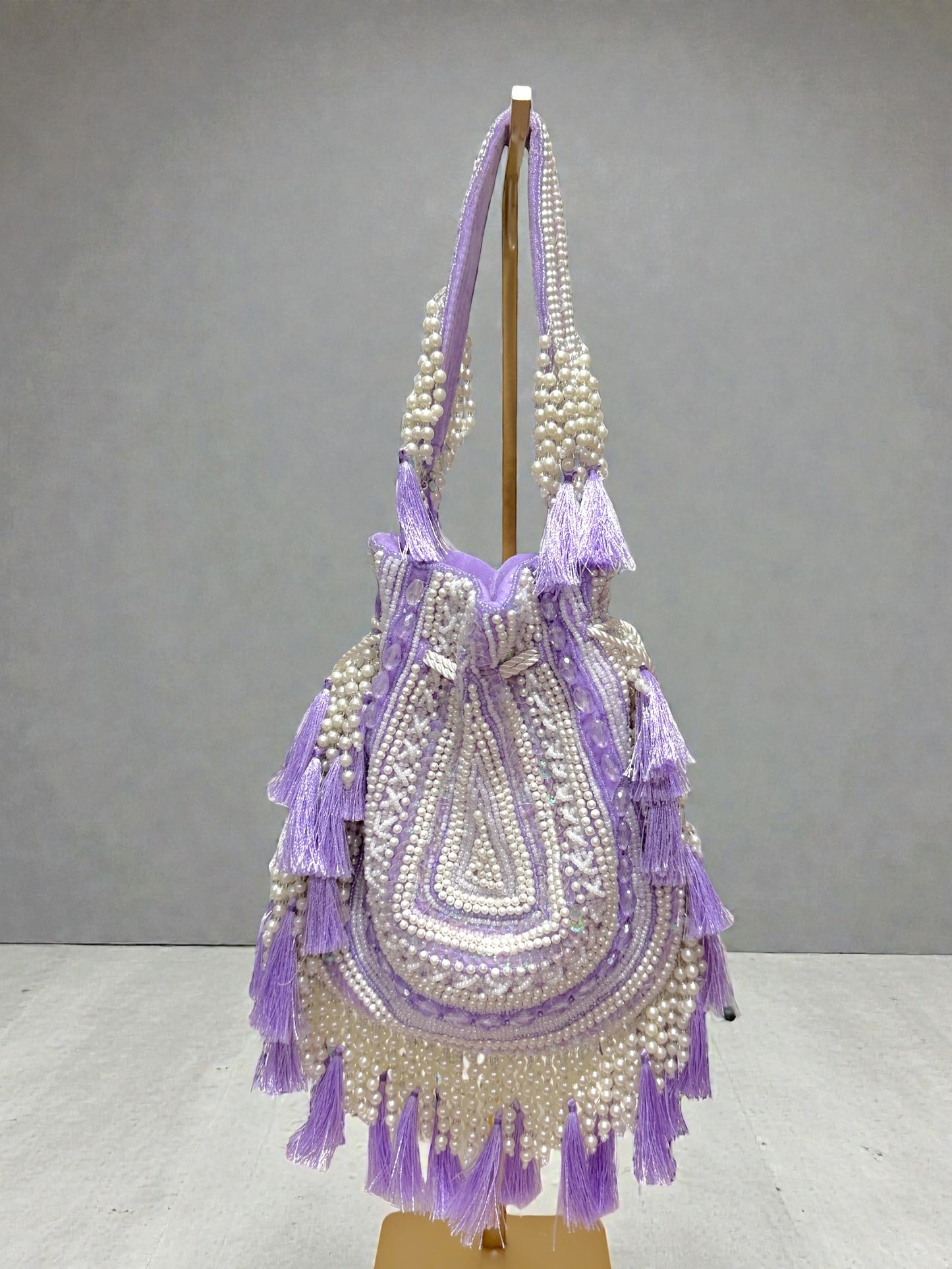 Dolly डॉली Beaded Potli Bag in Lavender