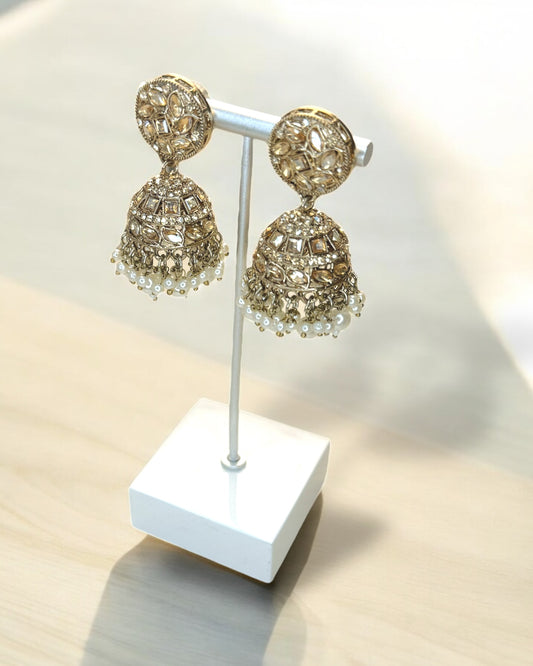 Iman إيمان Gold Stone Jhumkay