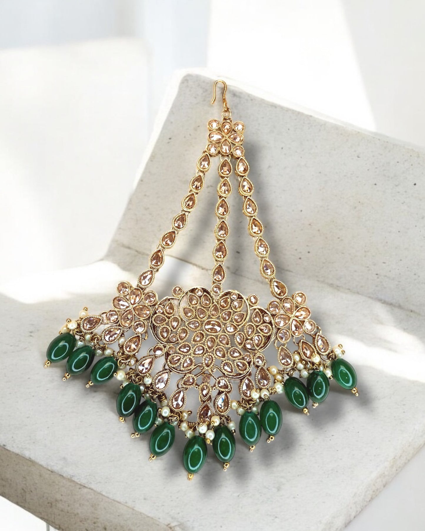 Zina زينة Polki Jhoomer in Green