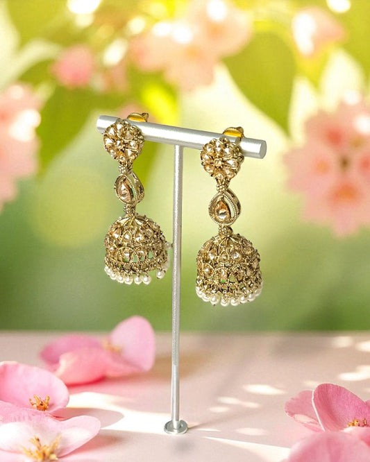 Priya प्रिया Polki Jhumkay in Gold