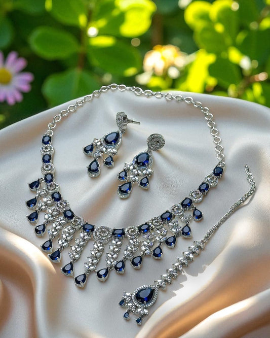 Nyra न्यरा American Diamond Set in Blue