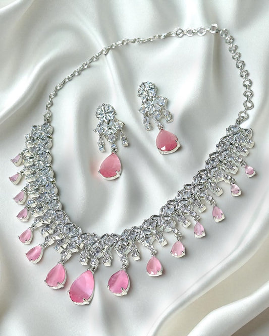 Samaira समायरा American Diamond Set in Pink