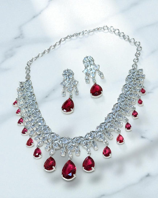 Samaira समायरा American Diamond Set in Red