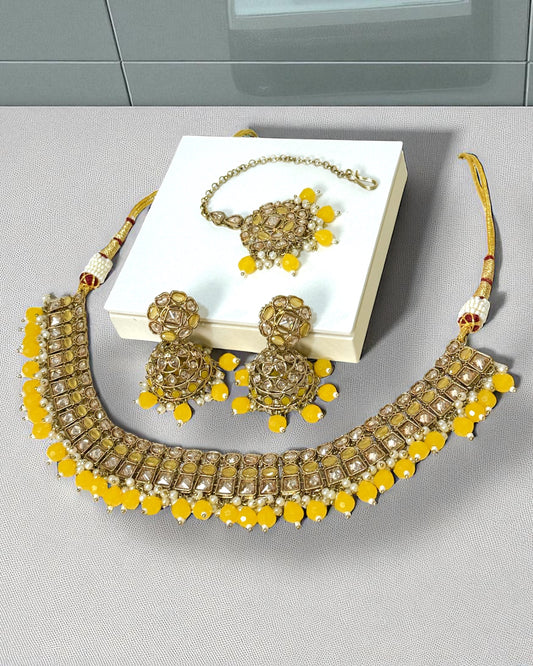 Ayesha عائشہ Polki Set in Yellow