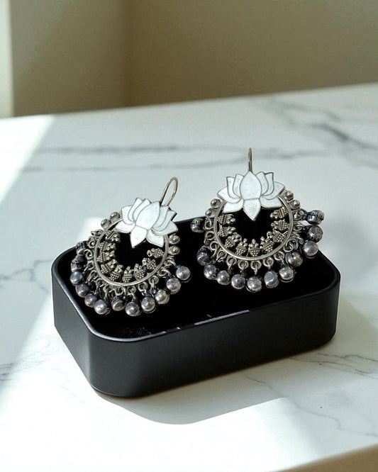 Tanvi तन्वी Silver Plated Earrings with Ghungaroo