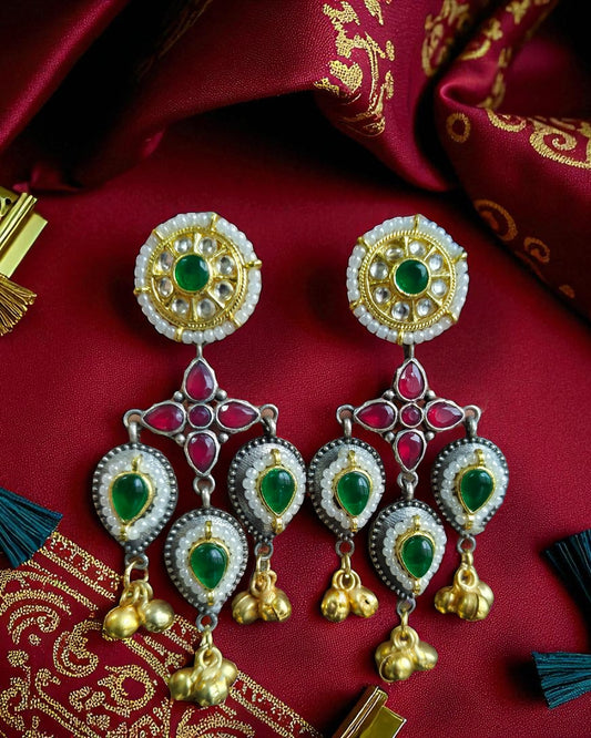 Vidya विद्या Dual Tone Oxidized Earrings