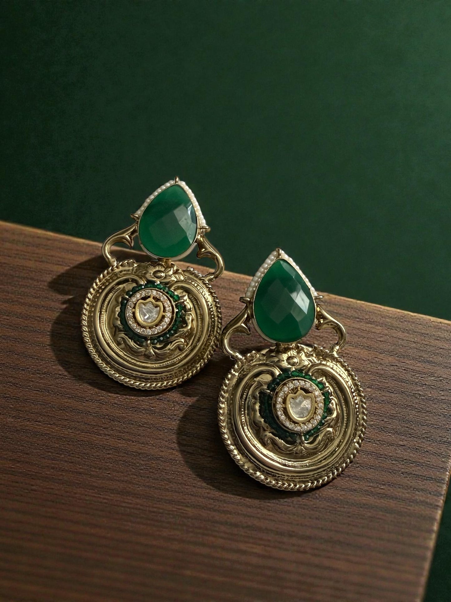 Manasi मानसि Fusion Earrings in Green