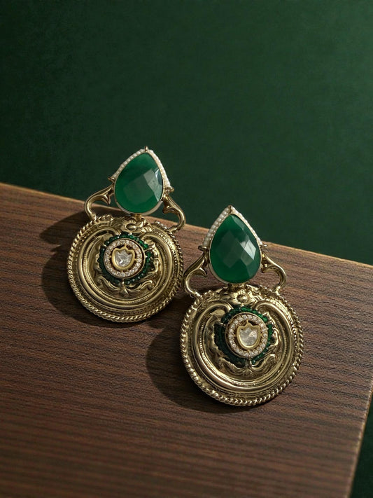 Manasi मानसि Fusion Earrings in Green