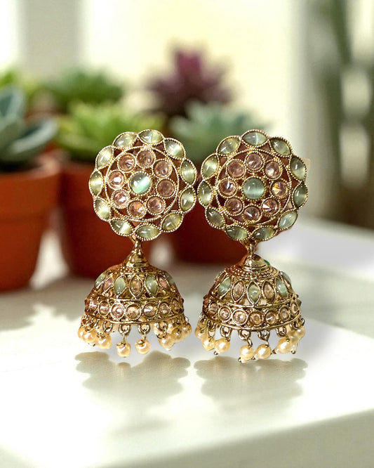 Sanika सानिका Polki Set in Mint Green