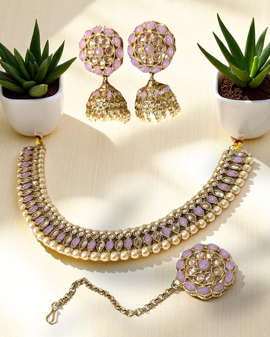 Sanika सानिका Polki Set in Lavender