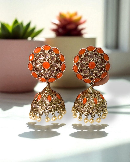 Sanika सानिका Polki Set in Orange