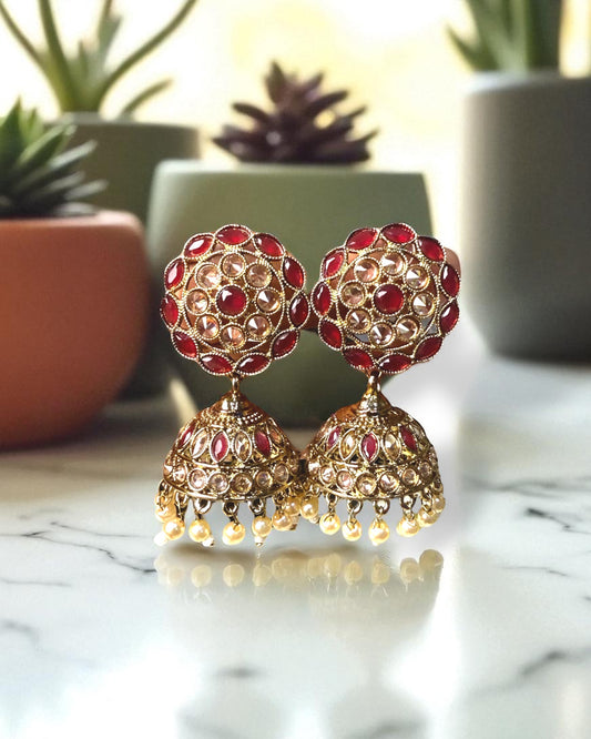 Sanika सानिका Polki Set in Ruby