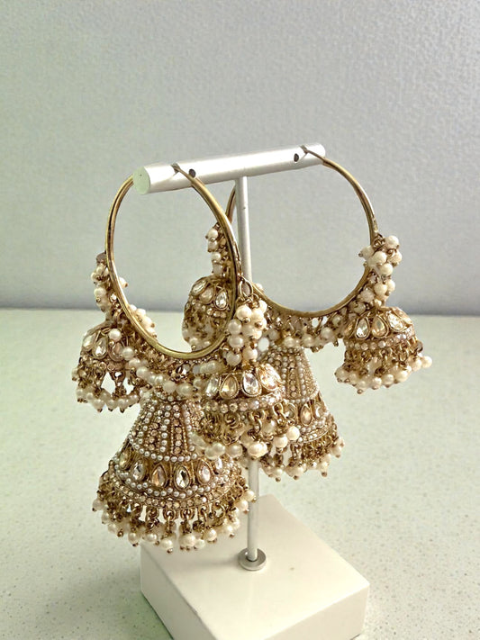 Hifza حفظة Jhumki Hoops in Gold