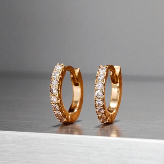 Maha ماہا Gold Plated Micro-Hoops in Gold