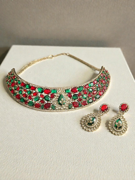 Rania رانية Stone Set in Red and Green