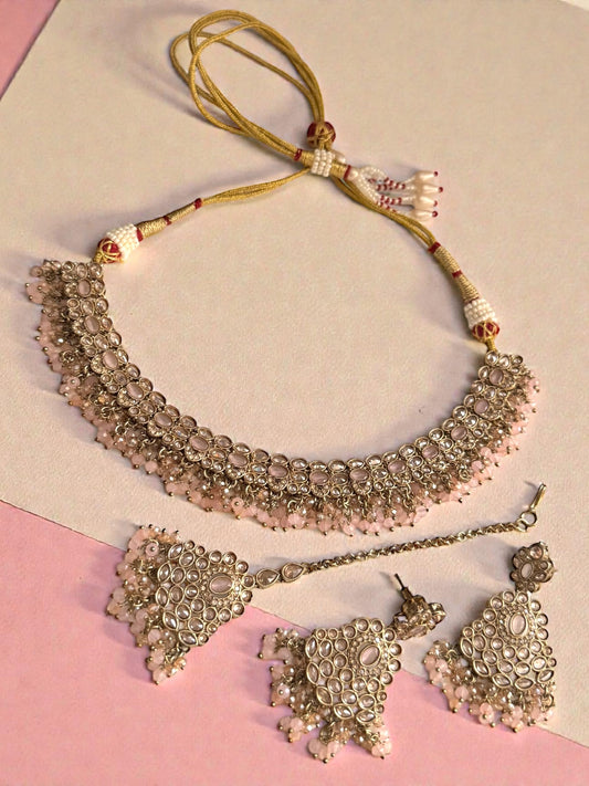 Nesrine نسرين Polki Set in Pink