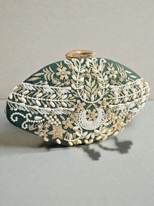Suhaila سهيلة Handmade Clutch in Green