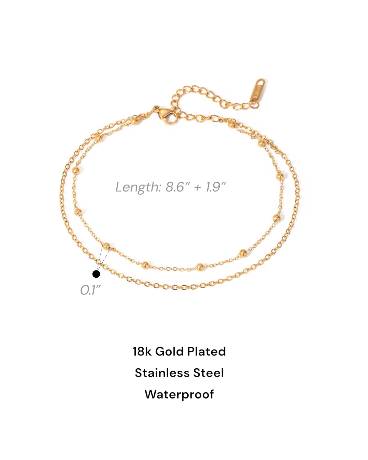 Asha आशा 2 in 1 18K Gold Plated Anklet