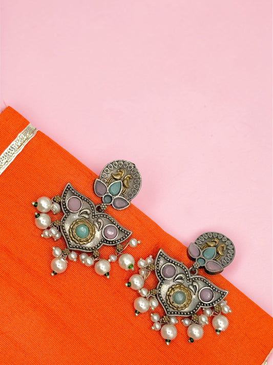 Uma उमा Silver Plated Earrings in Pastel