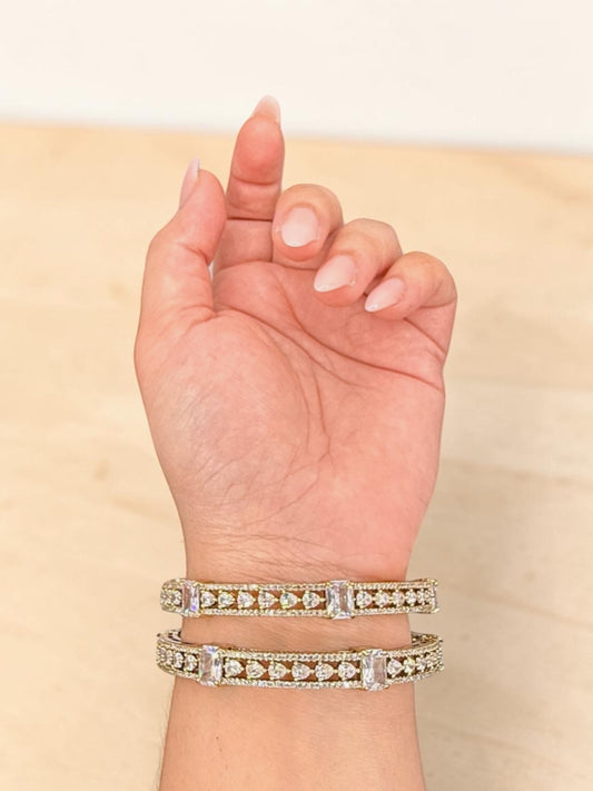 Sabrine صابرين 	American Diamond Kaday in Gold