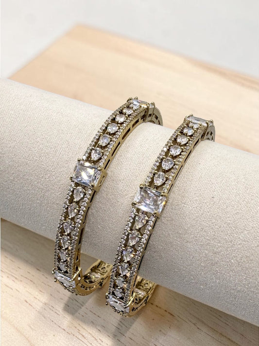 Sabrine صابرين 	American Diamond Kaday in Gold