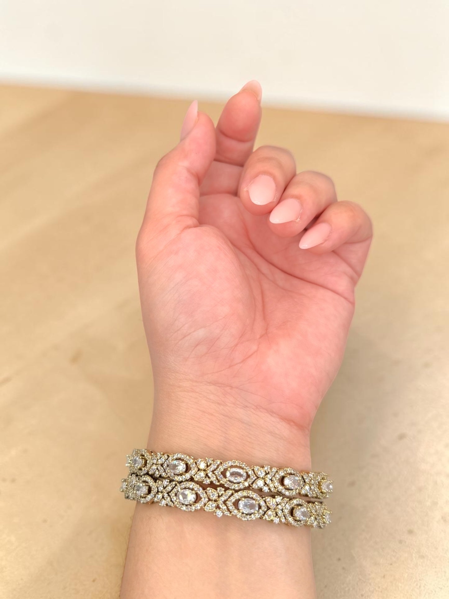 Shaima شيماء American Diamond Kaday in Gold