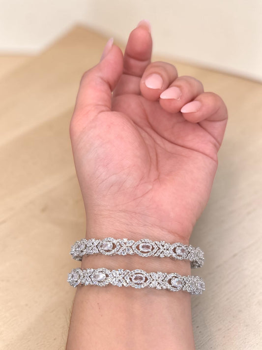 Shaima شيماء American Diamond Kaday in Silver