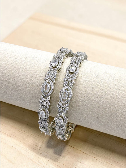Shaima شيماء American Diamond Kaday in Silver