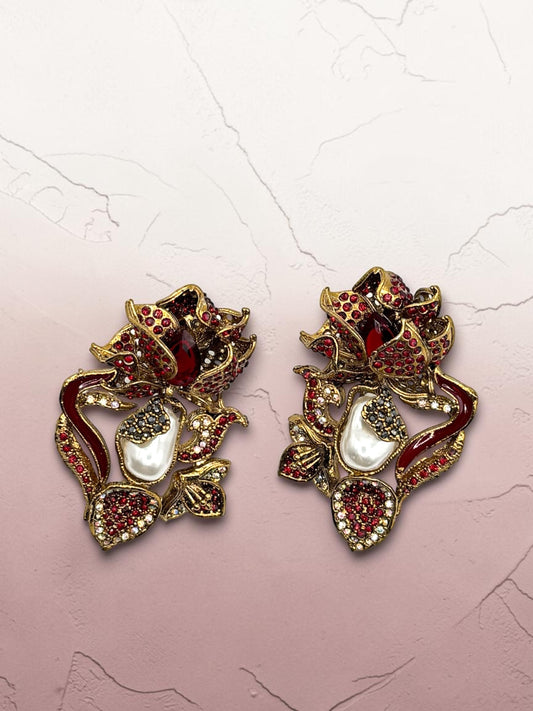 Aylin آیلین Turkish Earrings in Red